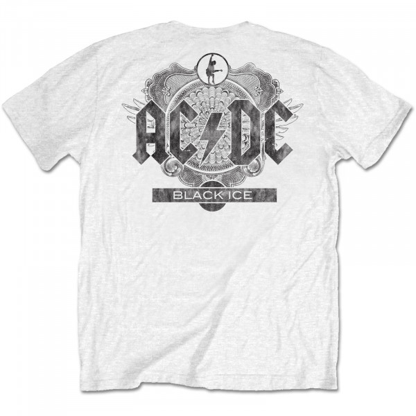 camiseta hombre blanca AC/DC Black Ice