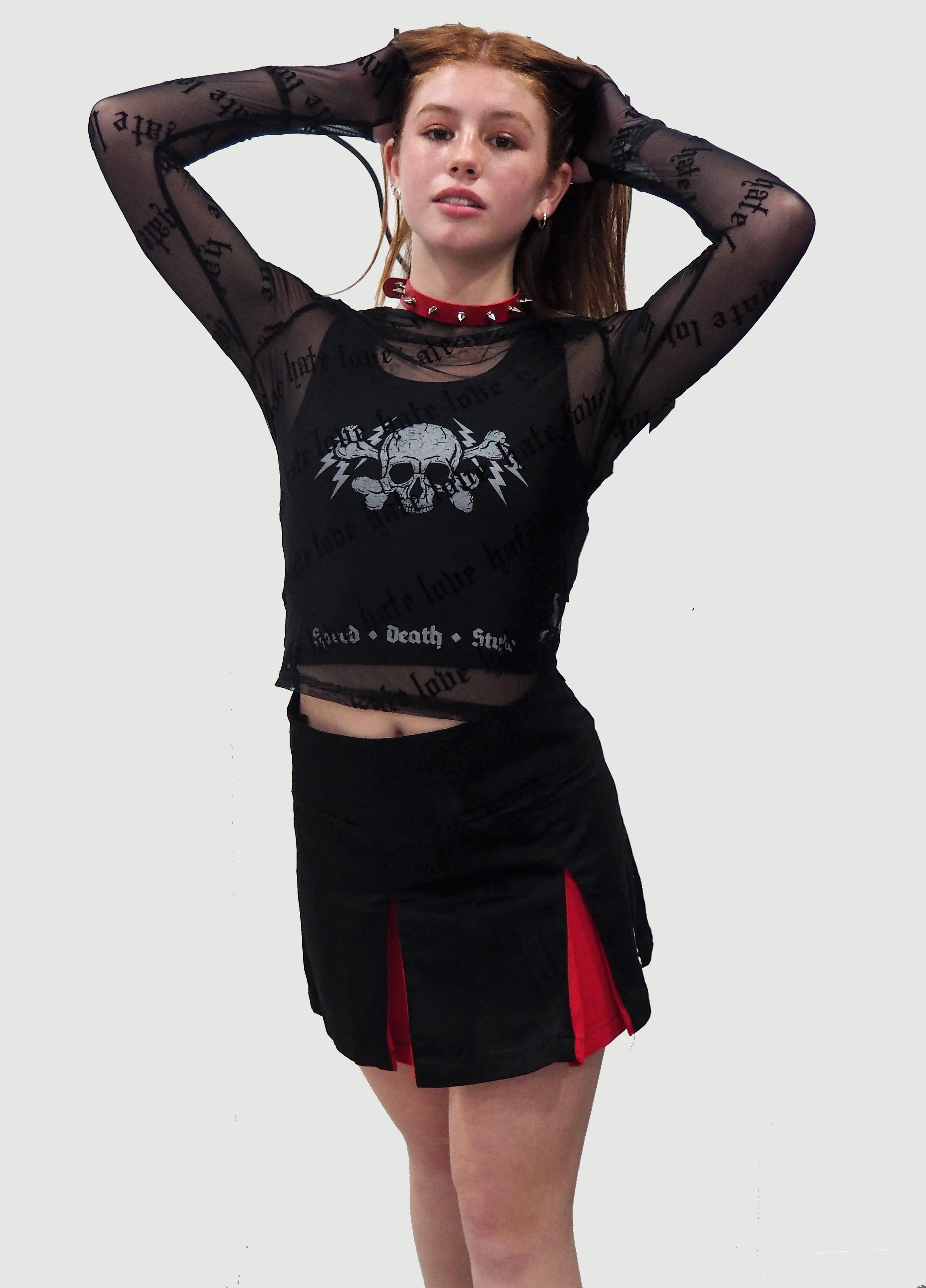 camiseta mujer transparete love hat