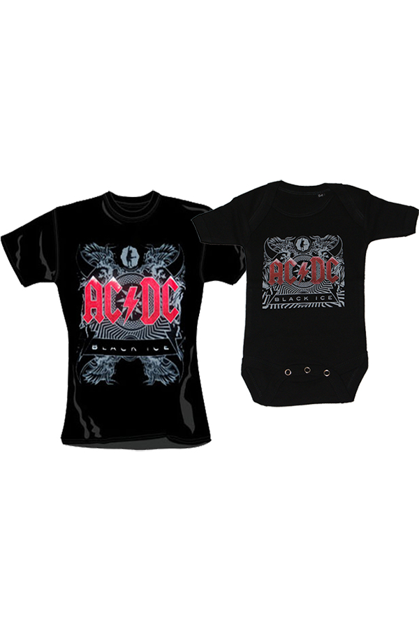 Pack camiseta mujer y body bebé AC/DC Black Ice
