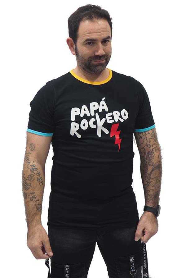 Camiseta hombre Papa Rockero