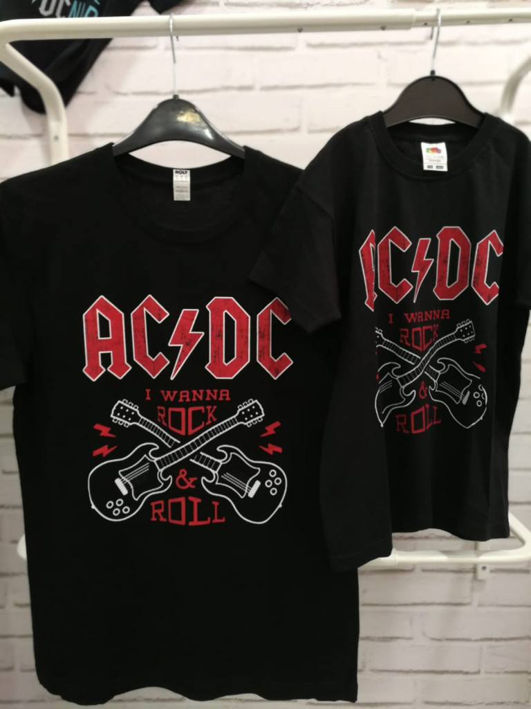Dia del padre. Camisetas iguales AC/DC I Wanna Rock