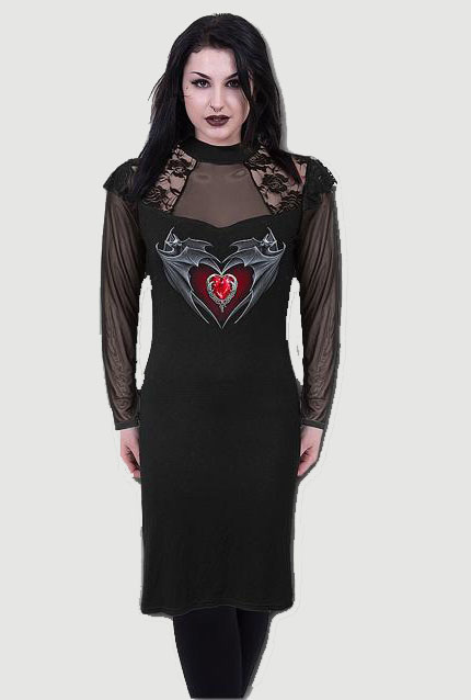 vestido gótico mujer murciélagos Spiral Direct