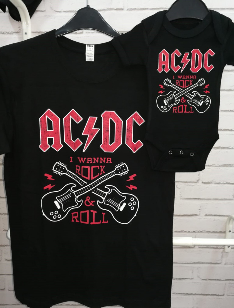 Pack camiseta y body AC/DC I Wanna Rock