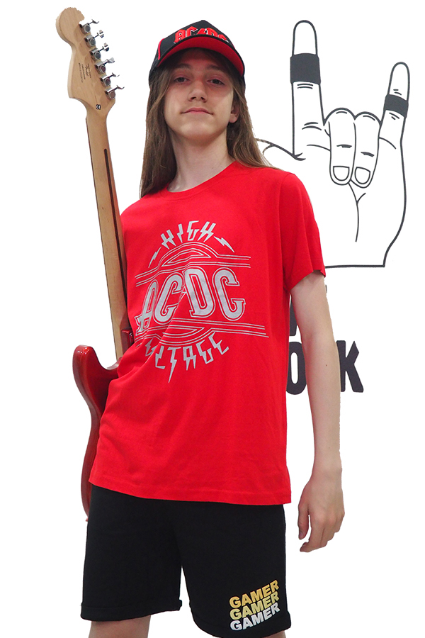 Camiseta de niño roja de AC/DC