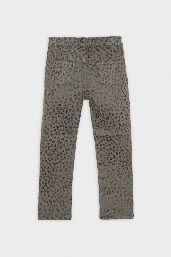 Jean infantil leopardo verde
