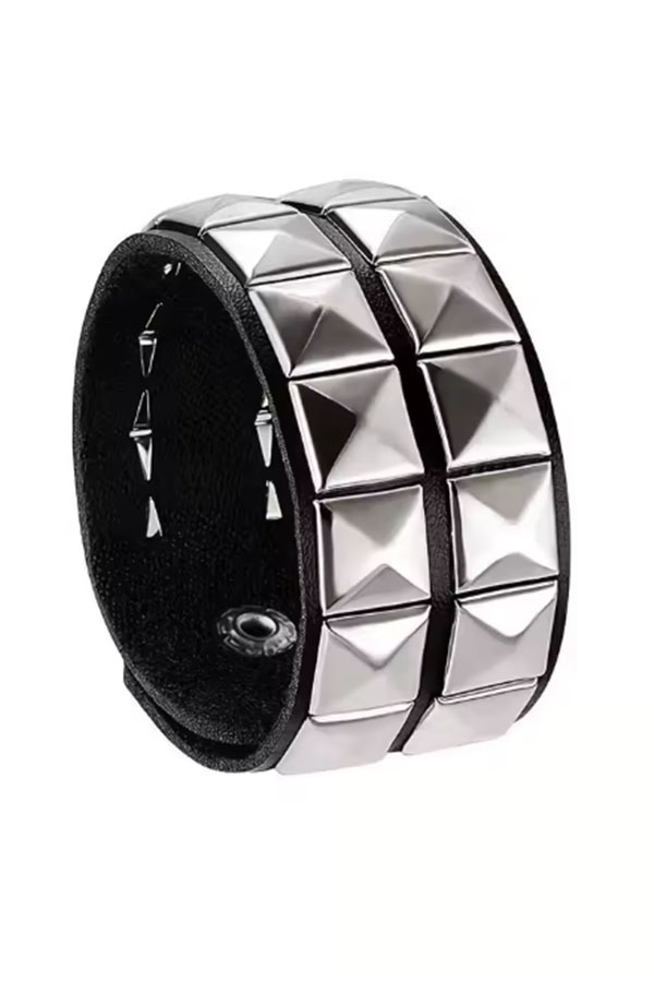 Pulsera punk doble tachuelas