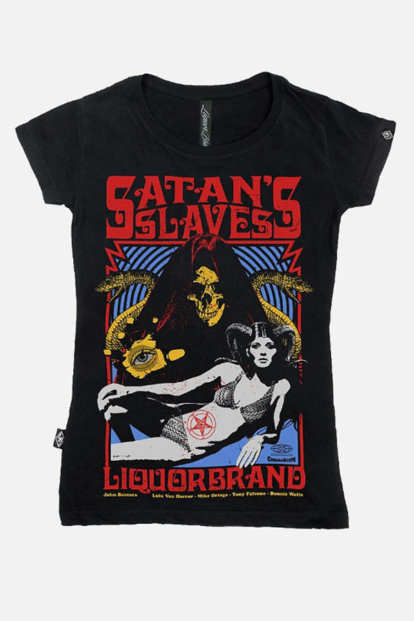 Camiseta Satan's slave ropa gótica mujer Liquorbrand