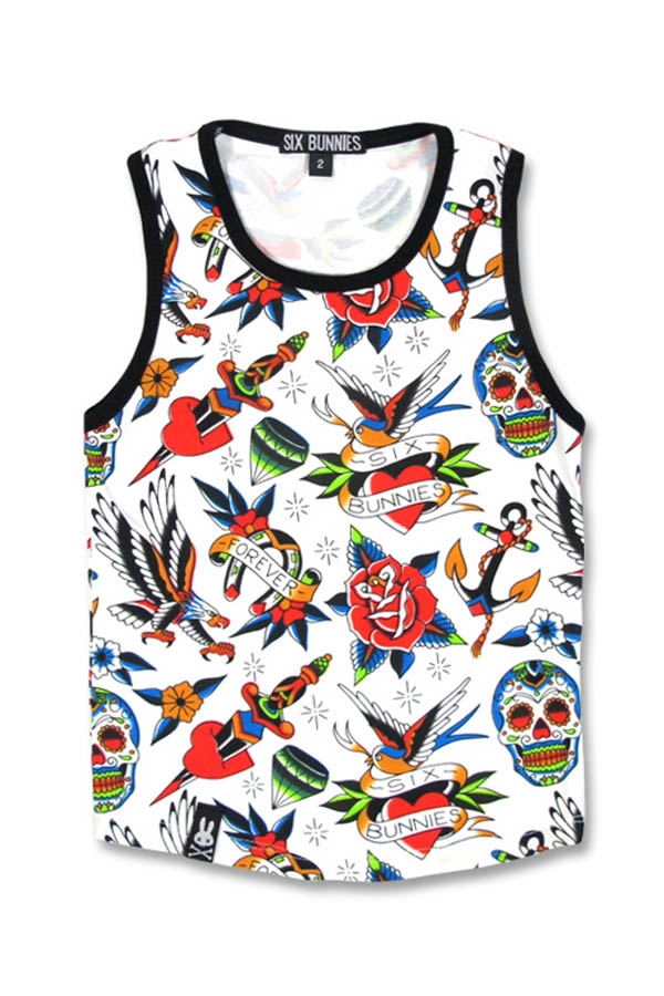 Camiseta infantil tirantes tatuaje de Six Bunnies