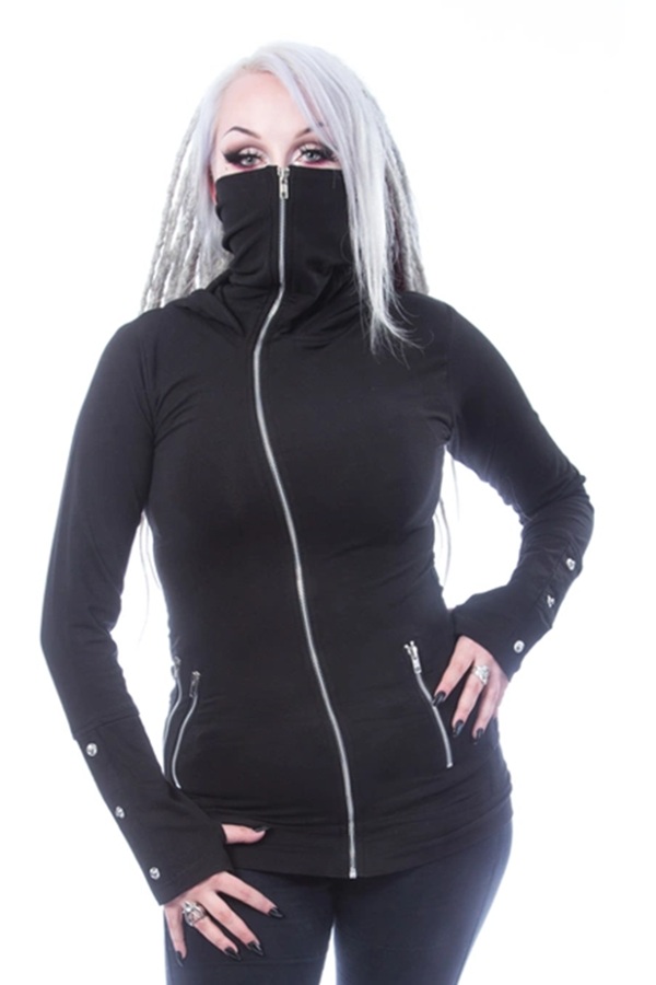 Sudadera gótica con cremallera mujer